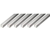 GAH-Alberts 498474 474409 Lot de 6 profilés en U en aluminium naturel 1000 x 20 x 10 mm
