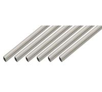 GAH-Alberts 499068 485207 Lot de 6 profilés circulaires à 4 parties, plastique, aspect acier inoxydable, 1000 x 22 x 1,2 mm