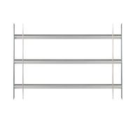 GAH-Alberts 563707 Grille de fenêtre de style Secorino Basic | coulissante, pour les fenêtres extérieures | grille de protection anti-effraction | galvanisée, en bleu | 450 x 700-1050 mm