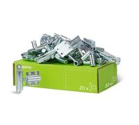 GAH-Alberts 869991 Paumelle universelle | réglable de 60-85 mm | électro-galvanisé, passivé à couche épaisse | 83 x 15 mm | kit de 20