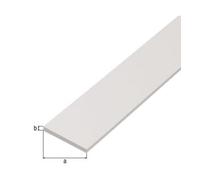 GAH Alberts GAH Alberts Barre plate lisse, non percée, L2000mm l30mm É3mm plastique blanc continu Quantité:1