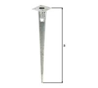 GAH Alberts GAH Alberts Douille de fixation à enfoncer, acier galvanisé 38 x 750 mm Quantité:1