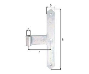 GAH Alberts GAH Alberts Paumelle centrale droite pour gond 16 mm, 300 mm acier, jaune doré, galvanisé Quantité:1