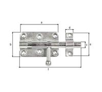 GAH Alberts GAH Alberts Serrure à boulon avec boucle fixée, droite 99, acier brut, galvanisé jaune Quantité:1