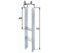 GAH Alberts Support de poteau en H ETA-10/0210 xxx60mm