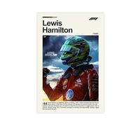 GAHCWB Poster Ferrari de Lewis Hamilton sur toile - Décoration murale pour salon, chambre à coucher - 40 x 60 cm