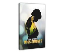 GAHCWB Poster sur toile « What Happened, Miss Simone » pour décoration de chambre à coucher, bureau, chambre, cadeau 30 x 45 cm