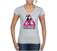 Gahibre 851 T-shirt pour femme avec col en V Working Girl