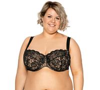 Gaia 534M Chantal élégant joli soutien-gorge non-rembourré - fabriqué en UE, 120H, noir-beige