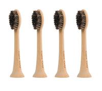Gaia Guy Lot de 4 têtes de brosse à dents électrique en crin de cheval en bambou non revêtu, compatibles avec AquaSonic Black Series, Vibe, Duo, HDC Pro et Elite, poils naturels en crin de cheval