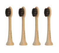 Gaia Guy Têtes de brosse à dents électrique en bambou et crin de cheval (lot de 4) - Bambou poli brut - Compatible avec Philips Sonicare - Sans noyau PLA