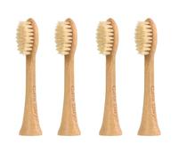 Gaia Guy Têtes de brosse à dents électrique en bambou pur (lot de 4) | Poils de sanglier | Compatible avec Philips One | Pas de noyau PLA caché | Finition en bambou protégé