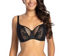 Gaia Soutien-Gorge Balconnet Soft Ada - Soutien-Gorge Souple - Bonnets avec Coupe Verticale - Bon Maintien - Large Choix de Tailles - Grandes Tailles - Fabricant Polonais - Noir F85