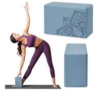 Gaiam Bloc de yoga en mousse EVA sans latex Surface souple antidérapante pour yoga, pilates, méditation, mixte adulte, 05-63680, Blue Shadow Point