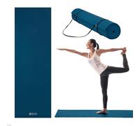 Gaiam Essentials Tapis de yoga de qualité supérieure avec sac de transport pour tapis de yoga, bleu marine, 182,9 x 61 x 6,3 cm (L x l x P)