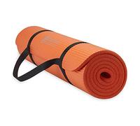 Gaiam Essentials Tapis de yoga épais avec sangle de transport facile à clipser, orange, 182,9 x 61 x 6,2 cm (L x l x épaisseur) 10 mm
