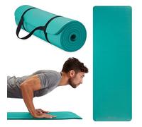 Gaiam Essentials Tapis de yoga épais avec sangle de transport pour tapis de yoga facile (72 x 61 x 2,5 x 2,5 cm d'épaisseur), Tapis, 05-63325, bleu sarcelle, 10 mm