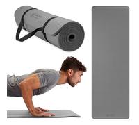 Gaiam Essentials Tapis de yoga épais avec sangle de transport pour tapis de yoga Gris 183 x 61 x 0,6 cm