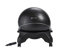 Gaiam Fauteuil à Balle d'équilibre Classique Dos Nu - Chaise Ergonomique de qualité supérieure pour la Maison et Le Bureau avec Pompe à air, Guide d'exercices (français Non Garanti)