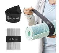 Gaiam Sangle de tapis de yoga - Maintient votre tapis bien roulé et sécurisé, s'adapte à la plupart des tailles de tapis (50,8 x 3,8 cm), noir