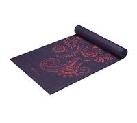 Gaiam Tapis de yoga, d'exercice et de fitness antidérapant pour tous les types de yoga, pilates et entraînements au sol, 6 mm, motif volute aubergine