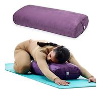 Gaiam Traversin de Yoga - Long Coussin de méditation rectangulaire - Coussin de Soutien pour Yoga réparateur et Assise sur Le Sol - Poignée de Transport intégrée - Housse Lavable en Machine - Violet