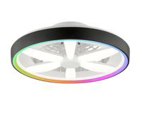 GAIANO Plafonnier avec ventilateur noir LED intégrée 48W