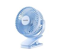 Gaiatop Portable Clip on Fan Battery Operated, Small Powerful 3 Speed Quiet 360° Rotate, USB Rechargeable Mini Personal Cooling Fan for Desk Table Home Office Stroller Camping Women Gifts Light Blue