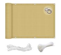 GAIFNAG Brise Vue Balcon Couverture de Confidentialité 120 x 200 cm Brise Vue Jardin, Filet Occultant Vent Protection UV, Protection Contre Soleil pour Jardin, Balcon, Jaune Sable