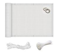 GAIFNAG Brise Vue Balcon sur Mesure 100 x 350 cm Paravent de Balcon de Jardin, Pare-Vue Revêtement de Balcon Vent Protection UV, Protection Contre Soleil pour Jardin, Balcon, Blanc