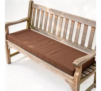 GAIFNAG Coussin Banquette sur Mesure sur-Mesure 45x180x5cm Marron | Coussin De Banc En Lin Sur Mesure Épaisseur 5Cm Bordure Gainée, Fond Antidérapant, Lanières Pour Banc De Jardin Terrasse