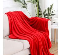 GAIFNAG Couverture, Couverture Plaid Polaire Flanelle 80 x 220 cm Isponible en Plusieures Couleurs Élégantes Plaid, Couverture Foulard pour Le Lit, Le Canapé, Le Sofa, Lit et Salon, Rouge