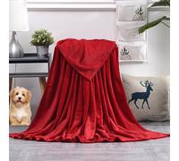 GAIFNAG Couverture en Fausse Cachemire Fourrure 120 x 220 cm Polyester, Pelucheuse et Douce, Entretien Facile Couverture Thérapeutique Anti-Stress pour Femme, Homme, Enfant, Animal, Famille, Rouge