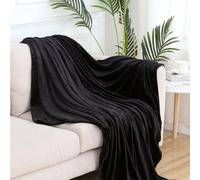 GAIFNAG Couverture Lestée, Couverture Polaire Epaisse 90 x 200 cm Polyester, Pelucheuse et Douce, Entretien Facile Couette en Microfibre Couverture pour Le Lit, Le Canapé, Le Sofa, Lit et Salon, Noir