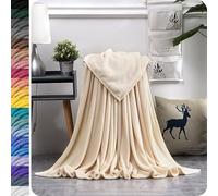 GAIFNAG Couverture Polaire, Plaid Couverture Polaire 70 x 120 cm Flanelle Doux et Chaud, Lavable et Parfaite Couverture Polaire Couvre Lit pour Femme, Homme, Animal, Famille, Couleur Crème