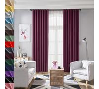 GAIFNAG Lot de 1 Rideau Occultants Isolant 100 x 260 cm Opaque à Oeillets Isolation Lumiere Anti UV Decoration Rideaux et Draperies Intérieurs Décoratif pour Chambre Fenêtre Salon Coucher, Vin Rouge