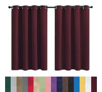 GAIFNAG Lot de 1 Rideau Occultants Isolant 140 x 200 cm 100% Polyester/Décoration/Anti Bruit/Lavable Impermeable Rideau Exterieur Terrasse pour Porte Fenetre Dressing Salon, Vin Rouge