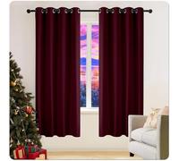 GAIFNAG Lot de 1 Rideau Occultants Isolant 180 x 240 cm Opaque à Oeillets Isolation Lumiere Anti UV Decoration Rideaux Salon Moderne, Rideaux Occultant pour Mariage de Noël Chambre, Vin Rouge