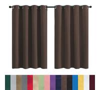 GAIFNAG Lot de 1 Rideaux Occultants 80 x 160 cm Opaque à Oeillets Isolation Lumiere Anti UV Decoration Rideau Occultant Blanc de Cuisine pour Porte Fenetre Dressing Salon, Marron