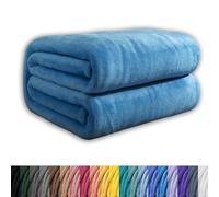 GAIFNAG Noël Couverture, Couverture Jetée de Canapé 120 x 250 cm Isponible en Plusieures Couleurs Élégantes Plaid Doux et Confortable Parfaite comme Couverture d'hiver Ou Cadeau, Bleu Ciel
