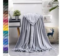 GAIFNAG Noël Couverture, Couverture Jetée de Canapé 80 x 120 cm Polyester, Pelucheuse et Douce, Entretien Facile Couverture, Couverture Couette pour Femme, Homme, Animal, Famille, Gris Clair