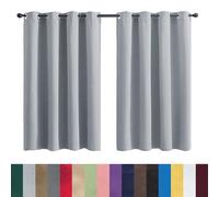 GAIFNAG Rideau à Oeillets, Lot de 1 Rideaux 140 x 240 cm 100% Polyester/Décoration/Anti Bruit/Lavable Rideau Thermique Isolant Anti Chaleur pour Mariage de Noël Chambre, Gris