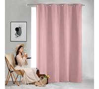 GAIFNAG Rideau à Oeillets, Lot de 1 Rideaux 50 x 200 cm Bloquer Lumiere, Rideau Phonique Anti Bruit Anti Froid Thermique Fenêtre Rideaux & Rideaux pour Mariage de Noël Chambre, Rose