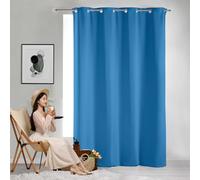 GAIFNAG Rideau à Oeillets, Lot de 1 Rideaux 50 x 240 cm Bloquer Lumiere, Rideau Phonique Anti Bruit Anti Froid Rideau Fil de Porte Contre Insectes pour Porte Fenetre Dressing Salon, Bleu Ciel
