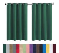 GAIFNAG Rideau à Oeillets, Lot de 1 Rideaux 80 x 180 cm 100% Polyester/Décoration/Anti Bruit/Lavable Rideau Occultant, Rideaux Anti Froid, pour Chambre Fenêtre Salon Coucher, Vert Foncé