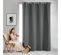 GAIFNAG Rideau Occultant à Oeillets 50 x 80 cm Opaque à Oeillets Isolation Lumiere Anti UV Decoration Rideau Décoratif à Œillets Argentés pour Porte Fenetre Dressing Salon, Gris Foncé