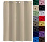 GAIFNAG Rideau Occultant de Cuisine 80 x 120 cm 100% Polyester/Décoration/Anti Bruit/Lavable Translucide avec Oeillets Rideaux Modernes pour Porte Fenetre Dressing Salon, Kaki