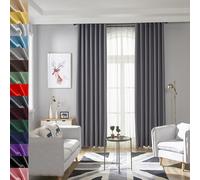 GAIFNAG Rideau Occultant Lot de 1 100 x 220 cm Opaque à Oeillets Isolation Lumiere Anti UV Decoration Thermique Fenêtre Rideaux & Rideaux pour Porte Fenetre Dressing Salon, Gris Foncé