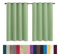 GAIFNAG Rideau Occultant Lot de 1 120 x 120 cm Opaque à Oeillets Isolation Lumiere Anti UV Decoration Rideaux Franges Paillette pour Chambre Fenêtre Salon Coucher, Vert Tendre
