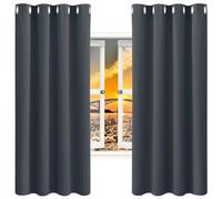 GAIFNAG Rideau Occultant Lot de 1 150 x 250 cm Bloquer Lumiere, Rideau Phonique Anti Bruit Anti Froid Rideaux en Lin Translucides pour Chambre Fenêtre Salon Coucher, Gris Foncé